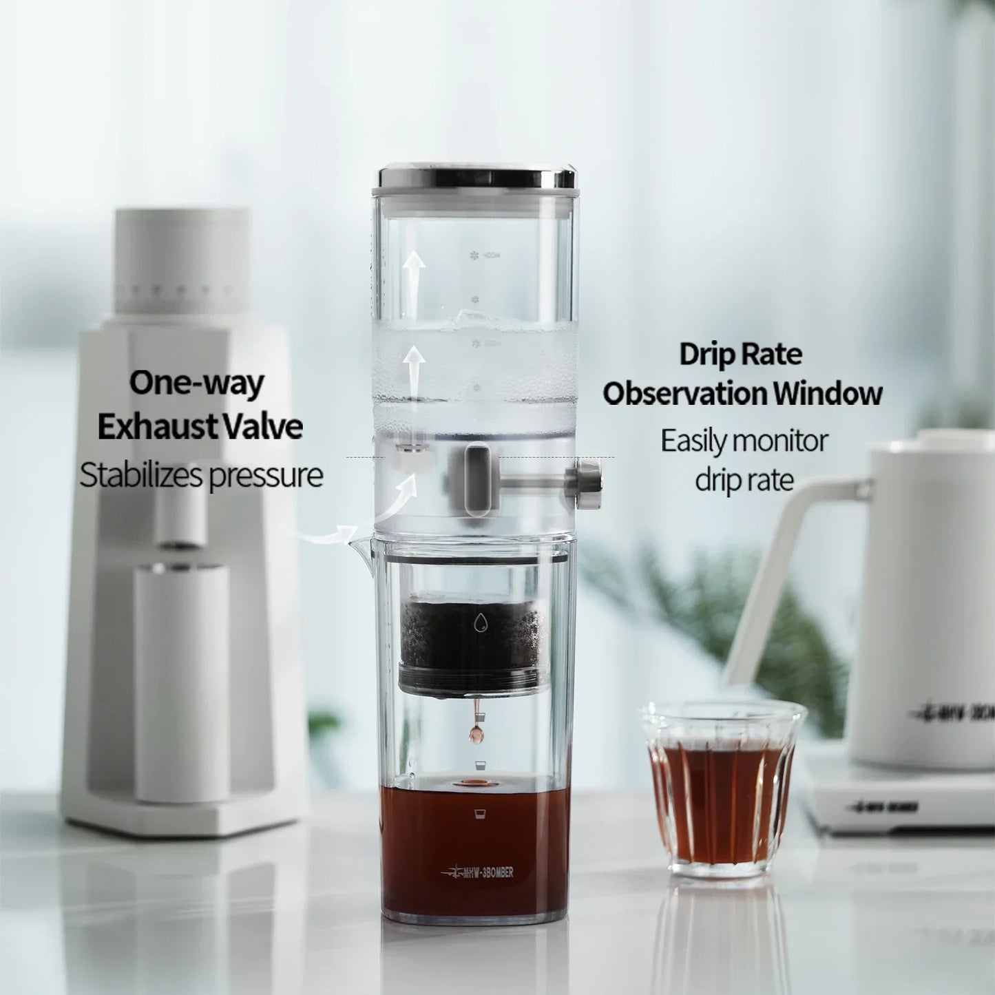 Cold Brew Coffee Maker Stainless Steel Filter Water Flow Dripper