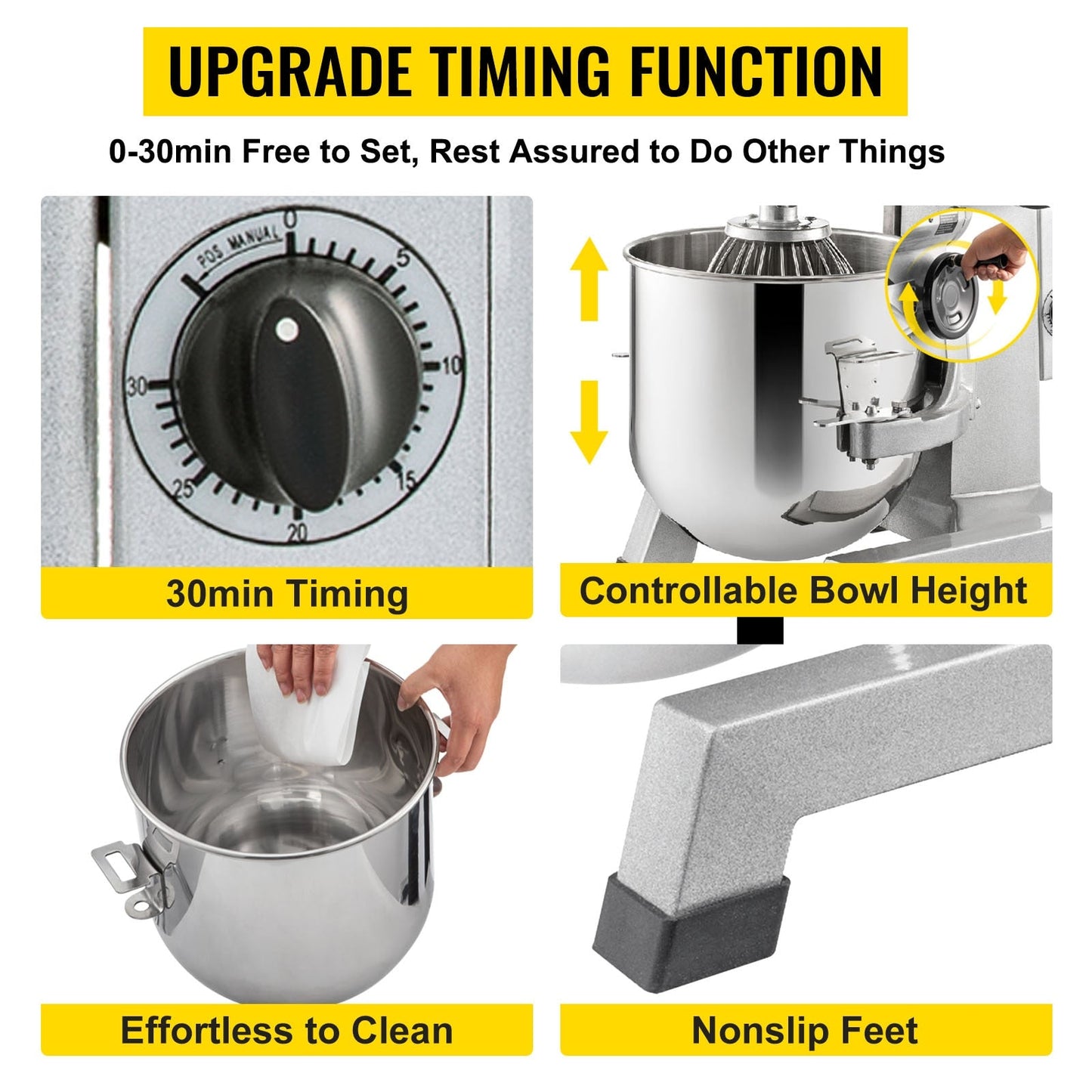 Commercial 3 Speeds Electric Food Mixer Stand Mixer Dough Mixer