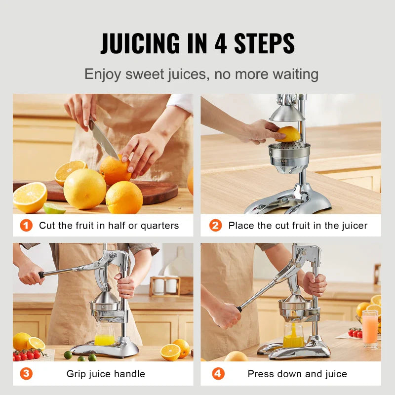 Commercial Citrus Juice Press Stainless Steel Manual Citrus Juicer