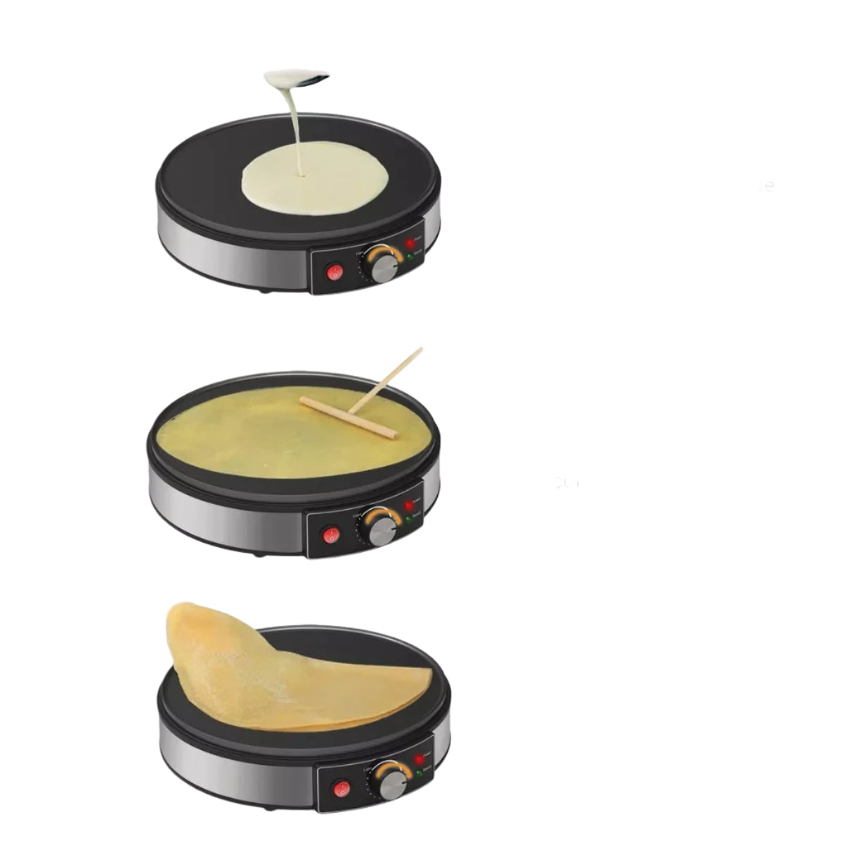 Commercial Electric Crepe Maker Machine with Non-stick Griddle