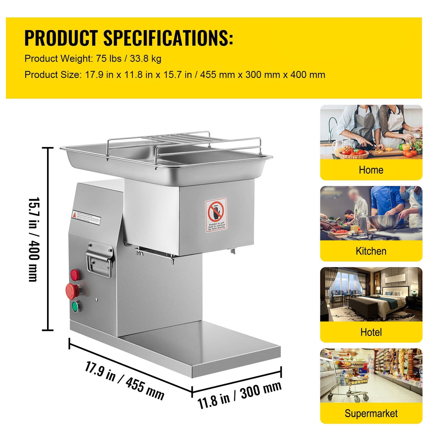Commercial Electric Meat Slicer Stainless Steel Meat Cutter