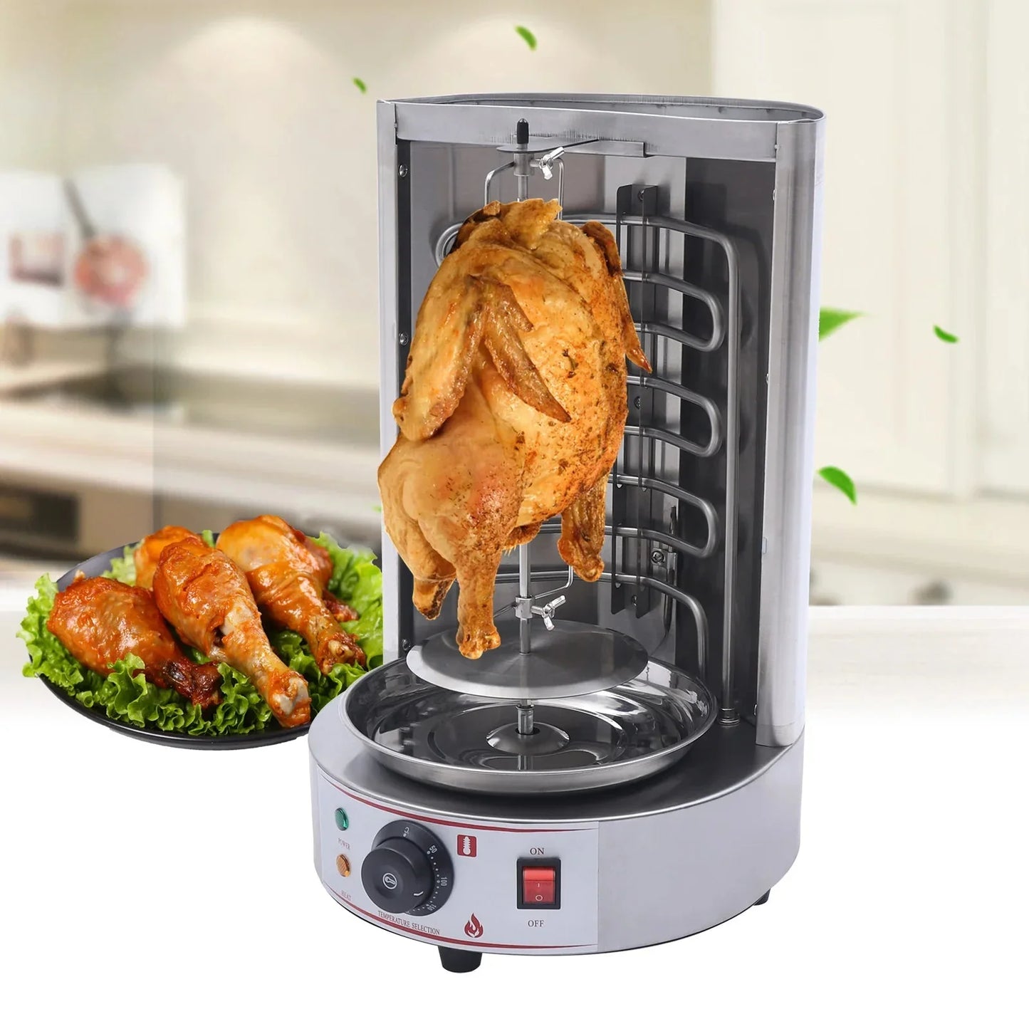 Commercial Electric Shawarma Rotisserie Grill Automatic Rotating Machine