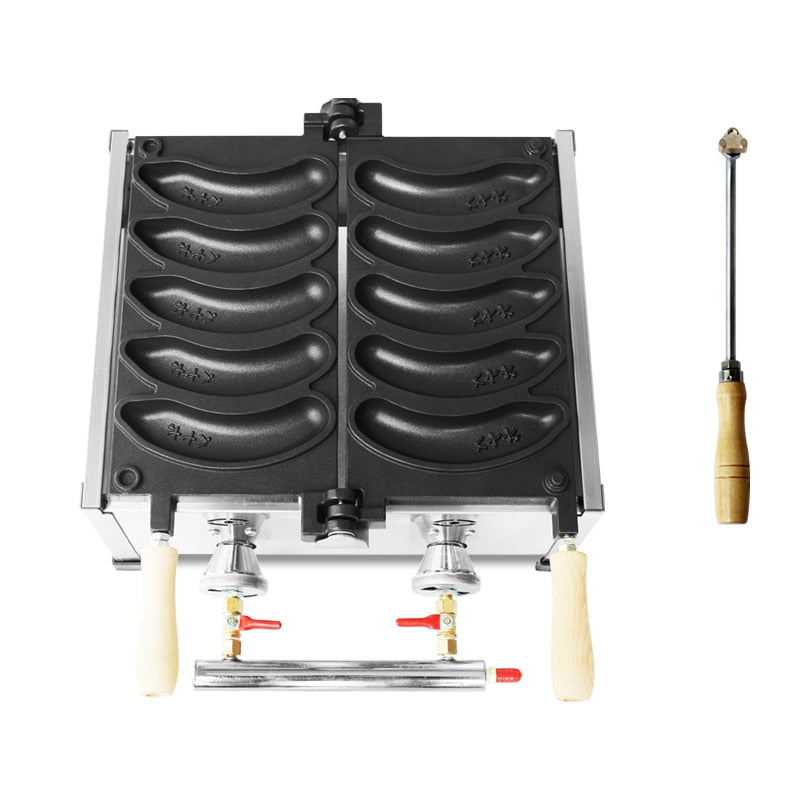 Commercial Gas 5pcs Banana Shaped Waffle Machine Banana Waffle Machine