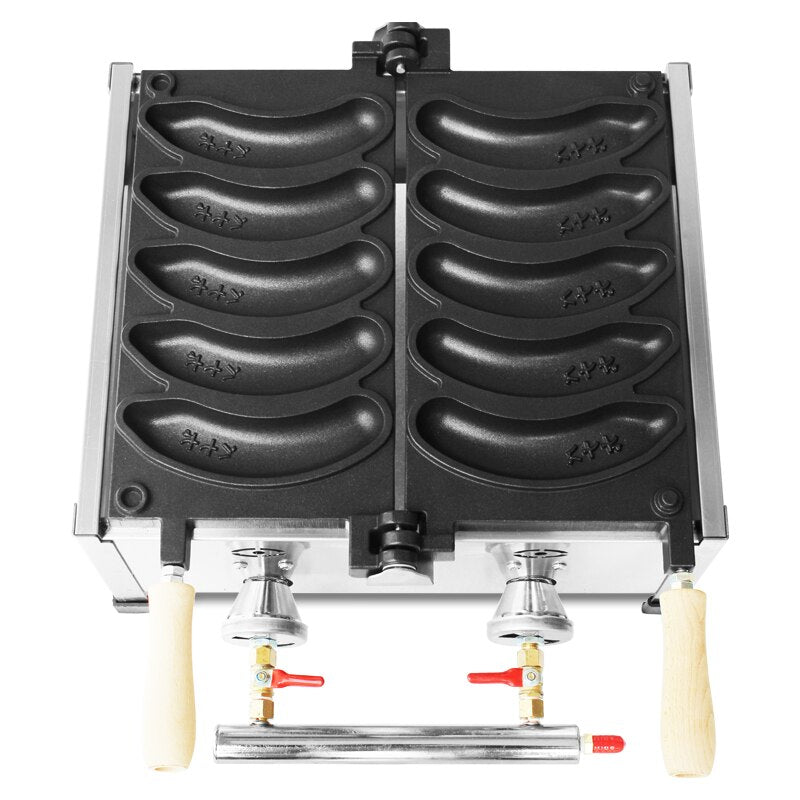 Commercial Gas 5pcs Banana Shaped Waffle Machine Banana Waffle Machine