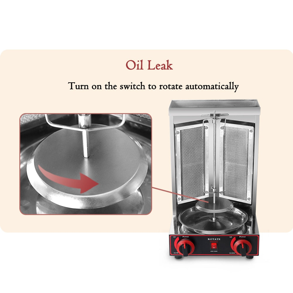Commercial Gas Doner Kebab Vertical Automatic Rotating BBQ Grill