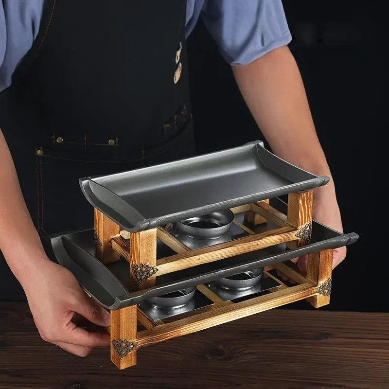 Commercial Non-stick BBQ Plate Baking Pan Grilled Fish Iron Plate