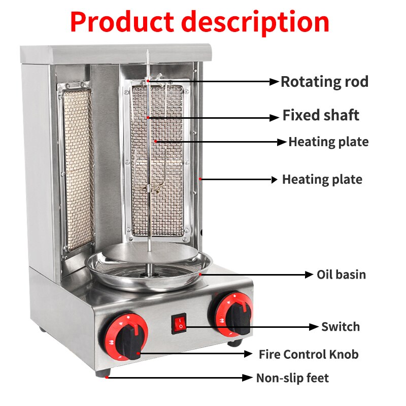 Commercial Shawarma Grill BBQ Grill Auto Rotating Kebab Roast Grill