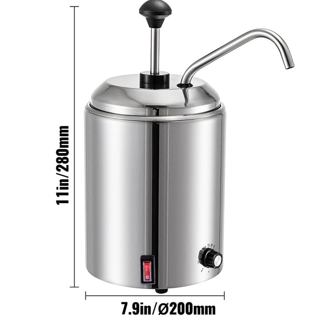Commercial Temperature Adjustable  Hot Fudge Warmer With Pump