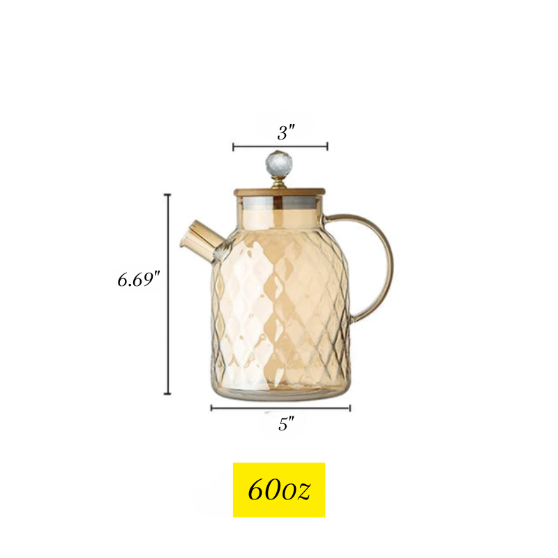 Diamond Texture Surface Glass Kettle Heat-resistant Thicken Glass