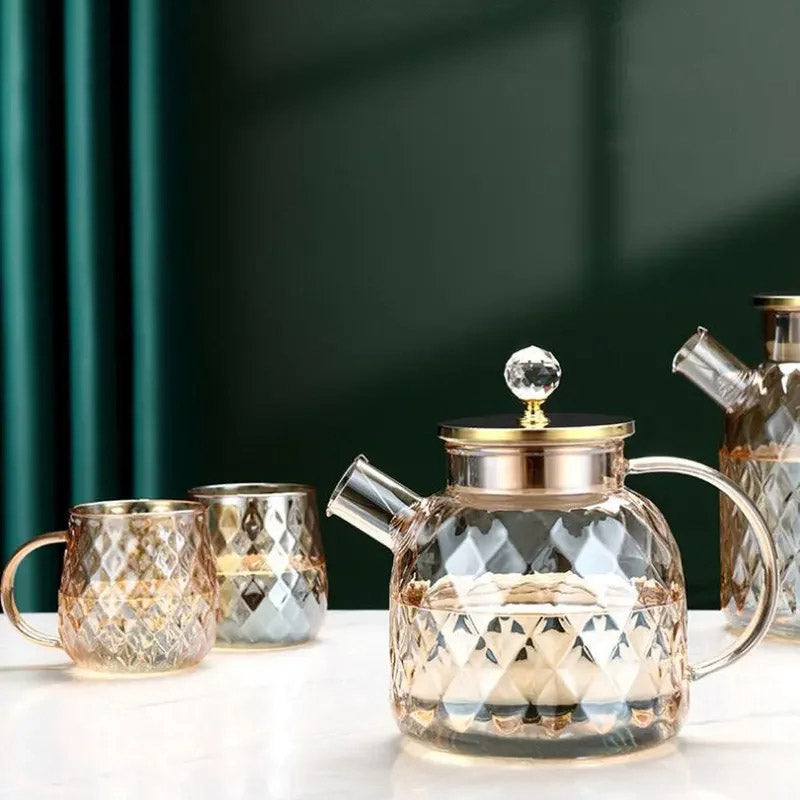 Diamond Type Glass Water Kettle Creative Glass Kettle Bottle