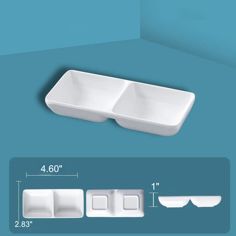 Dipping Saucer Multi-grid Dish Plate Kitchen Dressing Dishes