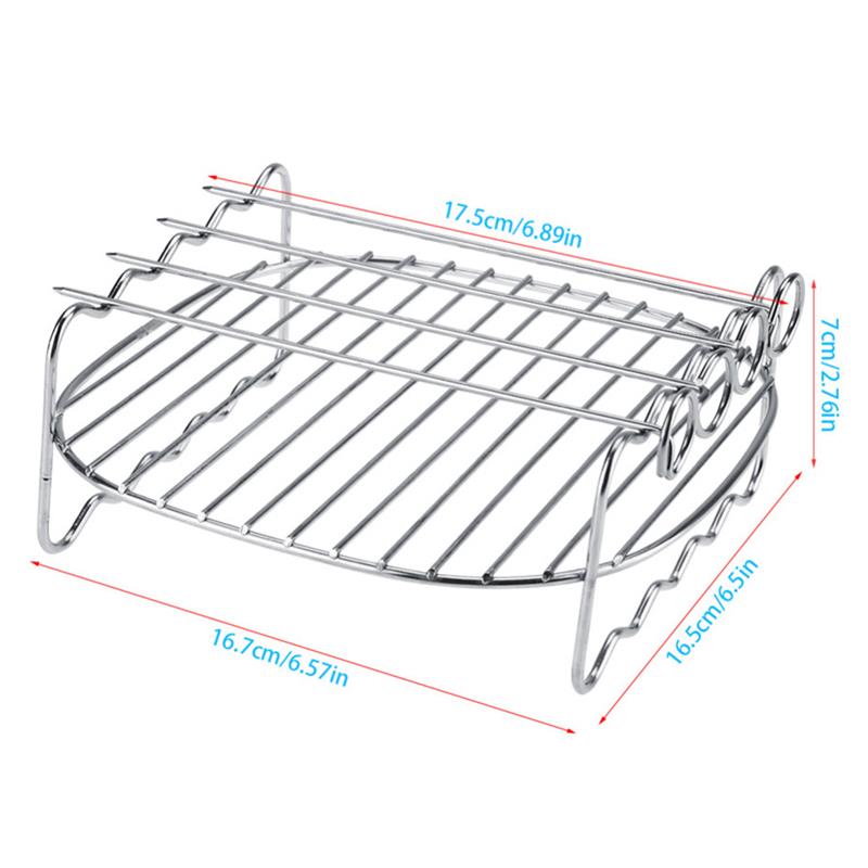 Double Layer Stainless steel Skewers Barbecue Rack BBQ Tray