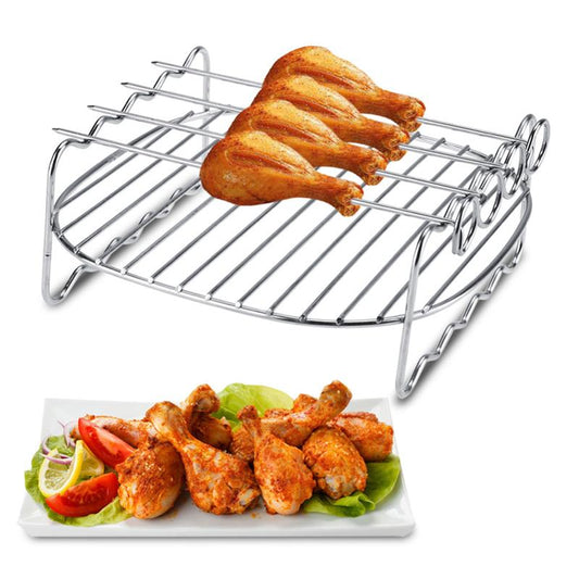 Double Layer Stainless steel Skewers Barbecue Rack BBQ Tray