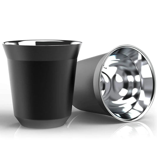 Double Wall Insulated Stainless Steel Espresso Cup Capsule Coffee Mug