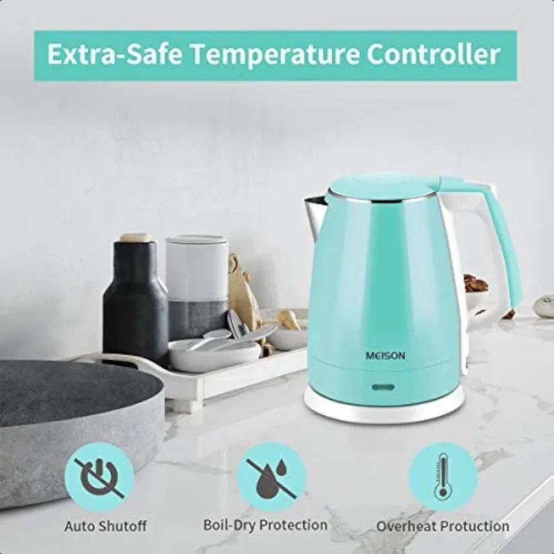 Double Wall Water Boiler Heater Stainless Steel Cool Touch Tea Kettle