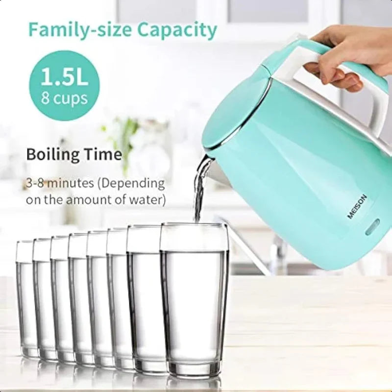 Double Wall Water Boiler Heater Stainless Steel Cool Touch Tea Kettle