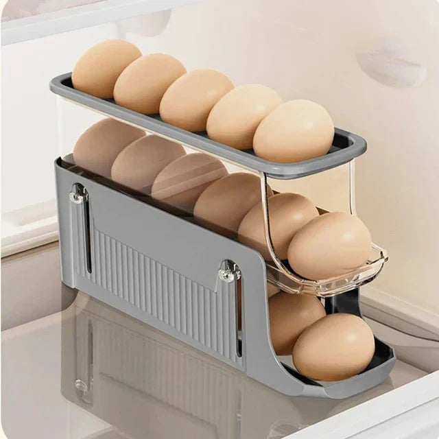 Egg Storage Box Automatic Scrolling Egg Holder Egg Storage Rack