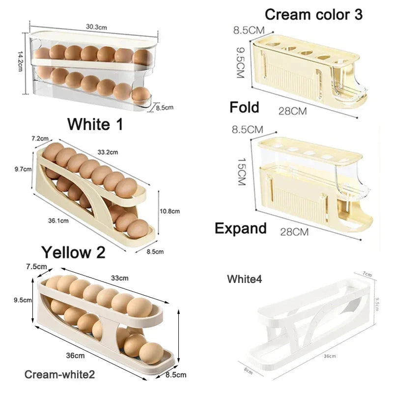 Egg Storage Box Automatic Scrolling Egg Holder Egg Storage Rack