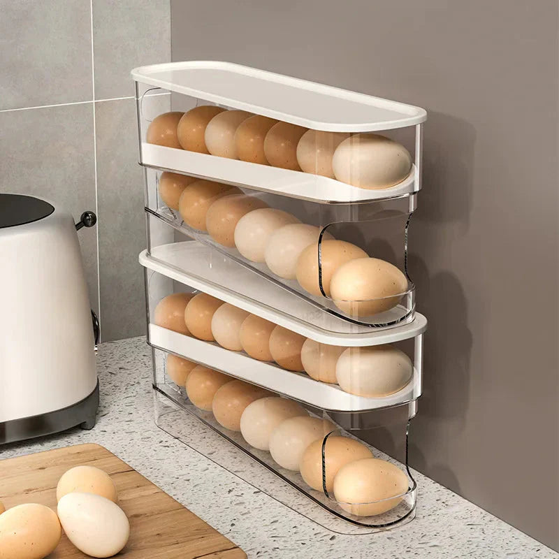 Egg Storage Box Automatic Scrolling Egg Holder Egg Storage Rack