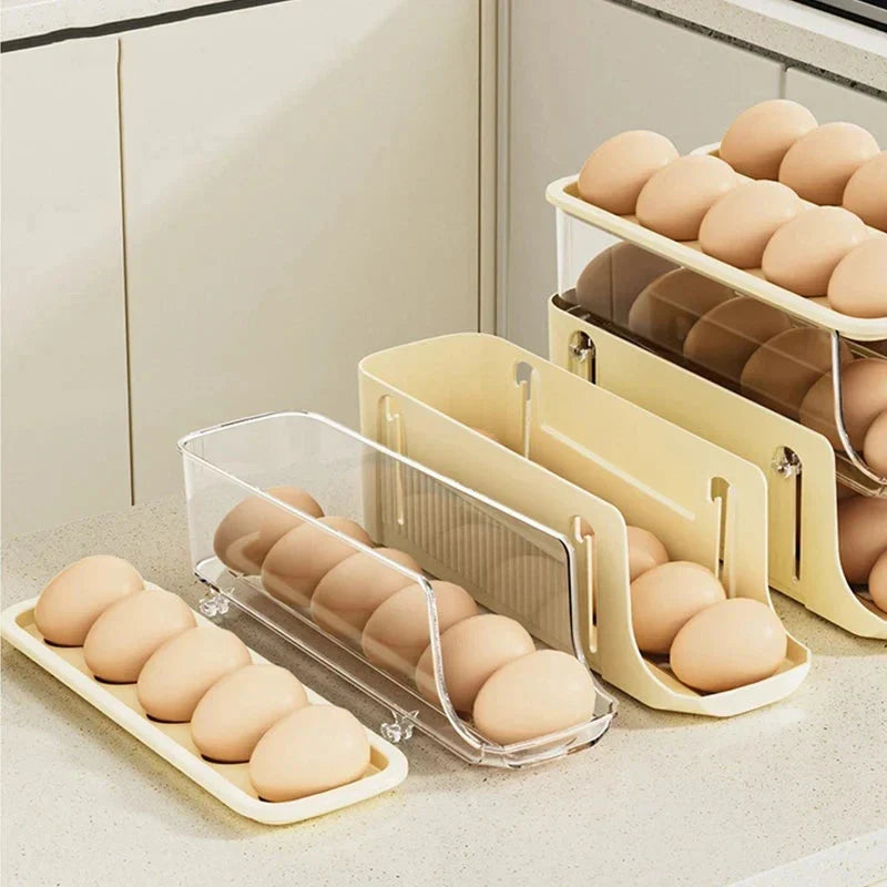 Egg Storage Box Automatic Scrolling Egg Holder Egg Storage Rack