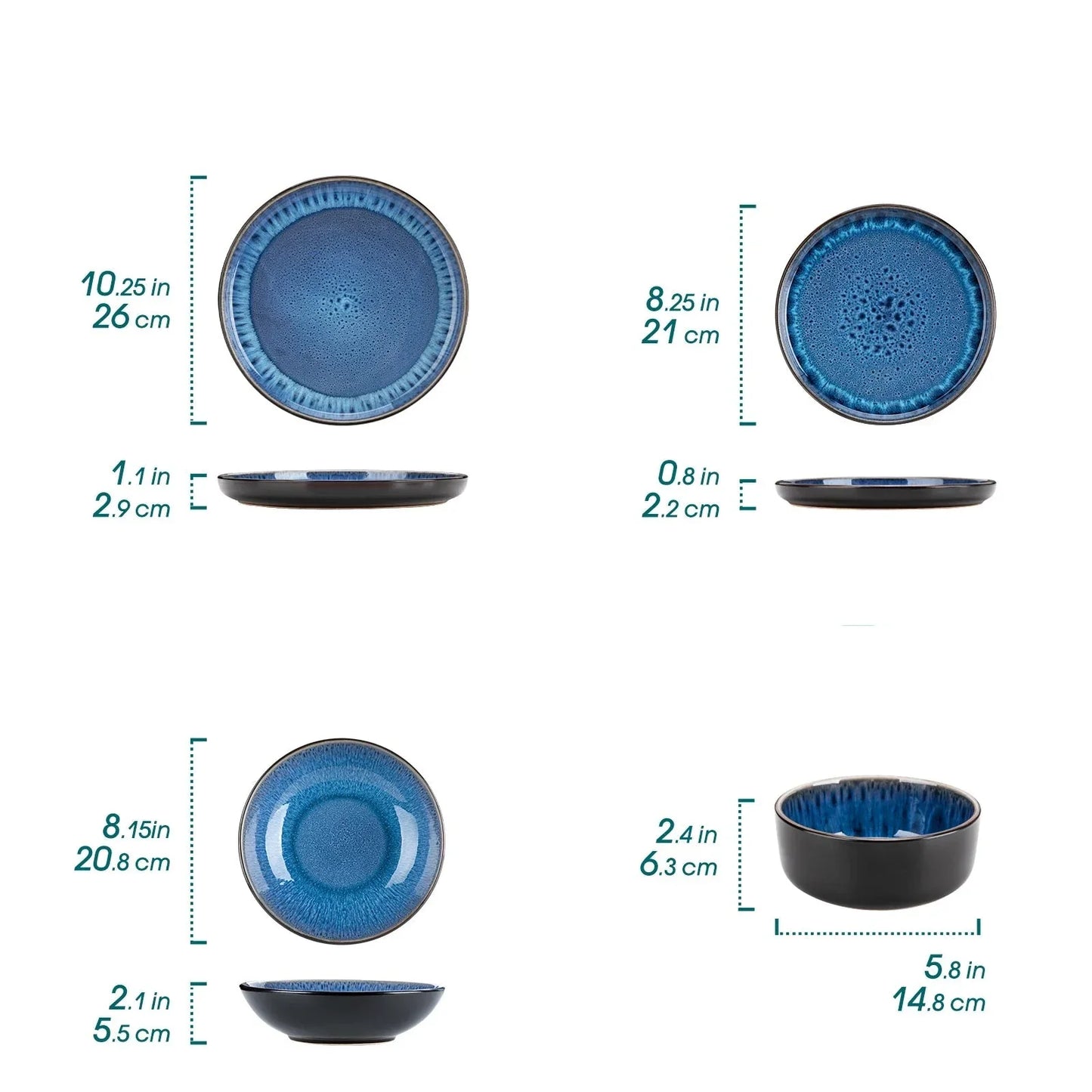 Elegant Ceramic Mediterranean Stoneware Dinner Set Kitchen Tableware