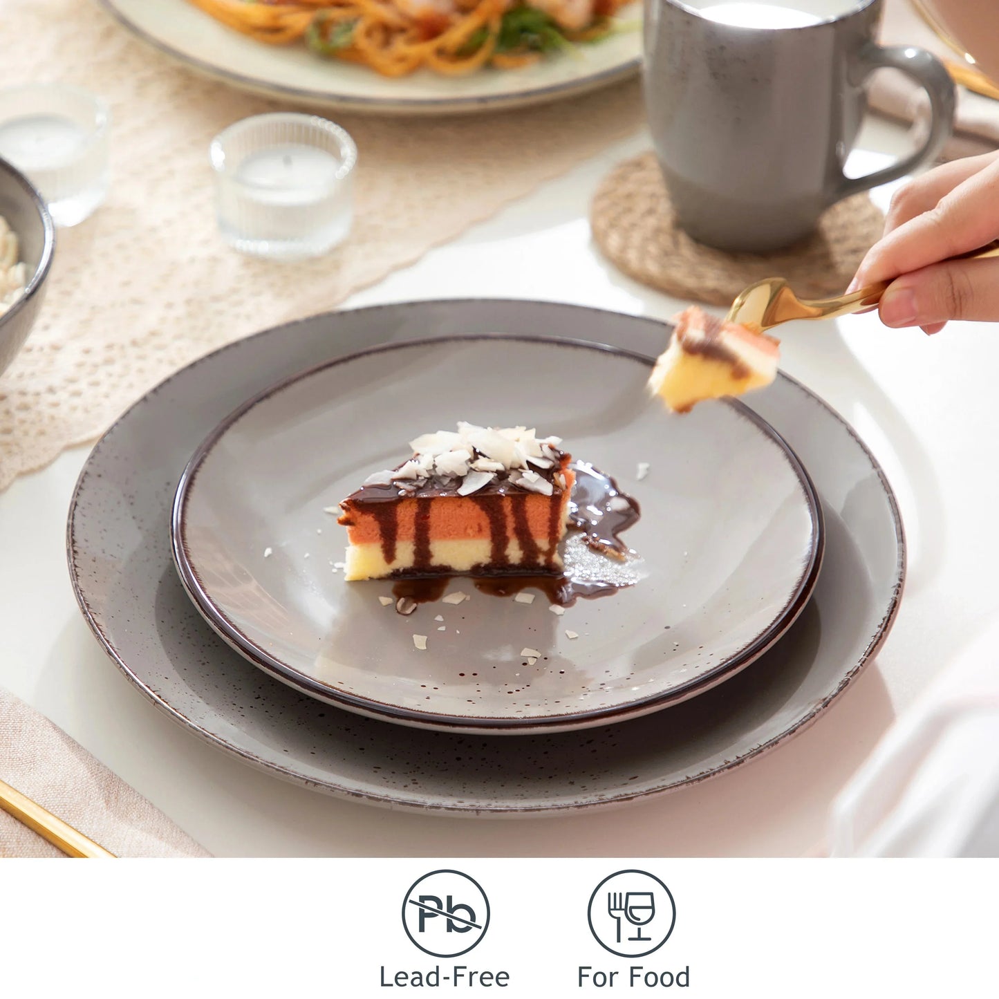 Elegant Stoneware Ceramic Dinnerware Set Plate Bowl Mug Tableware Set