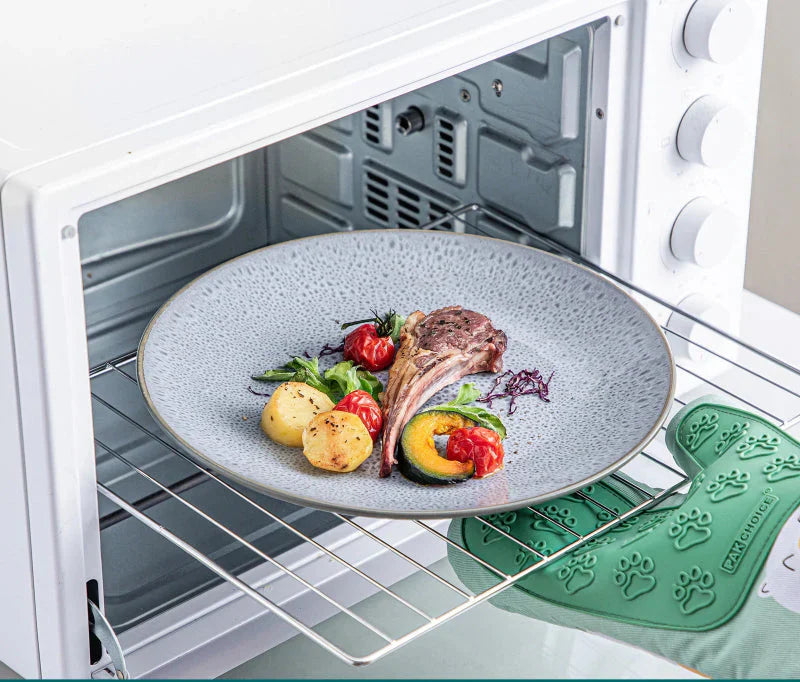 Embossed Pattern Stoneware Tableware Set Service for 4/8/12 Person