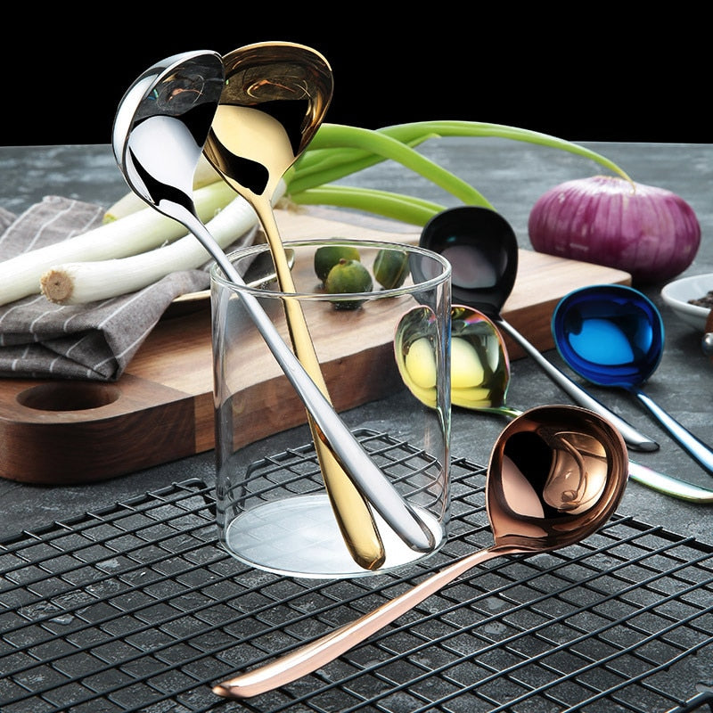 Family Soup Spoon Stainless Steel Kitchen Cooking Spoon Soup Spoon