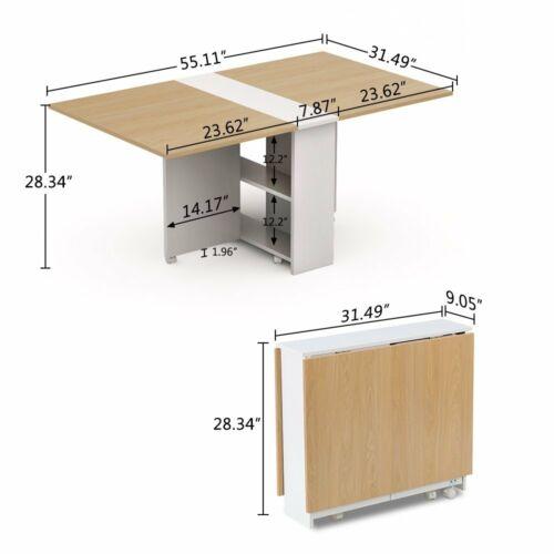 Folding & Extendable Pear Wood Color Dining Table
