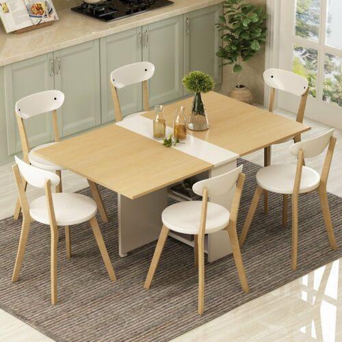 Folding & Extendable Pear Wood Color Dining Table