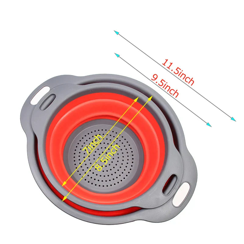 Folding Silicone Vegetable Strainer Collapsible Silicone Colander