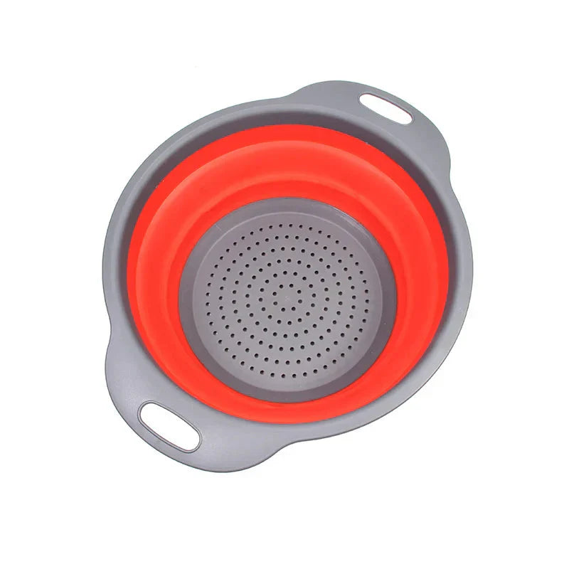 Folding Silicone Vegetable Strainer Collapsible Silicone Colander