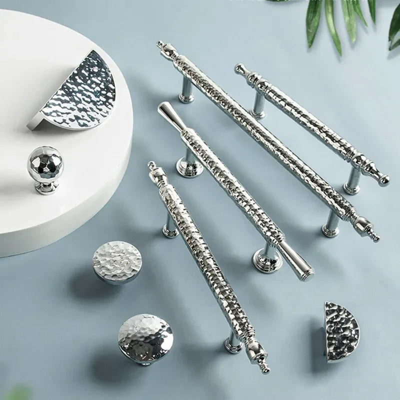 French Handmade Hammer Pattern Cabinet Drawer Door Handle