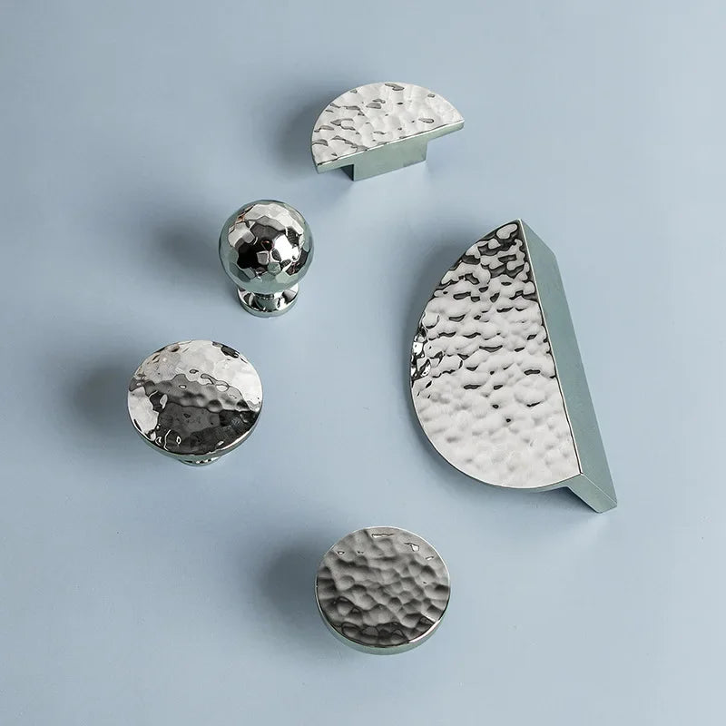 French Handmade Hammer Pattern Cabinet Drawer Door Handle