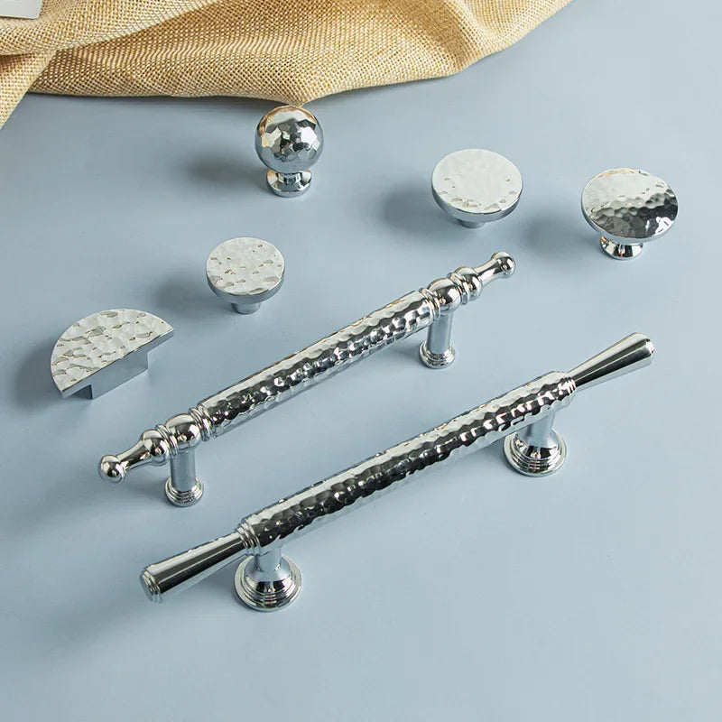 French Handmade Hammer Pattern Cabinet Drawer Door Handle