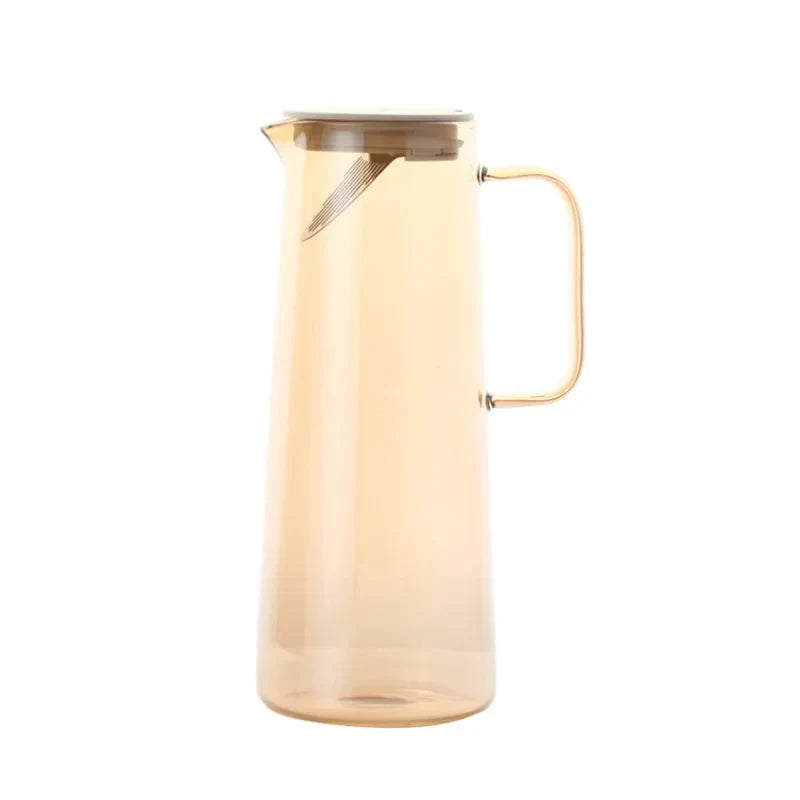 Glass Pitcher with Lid Easy Clean Heat Resistant Glass Water Jug