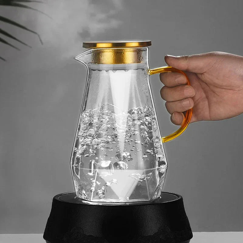Glass Water Bottle Kettle Gradient Diamond Shaped Water Kettle Water Cups
