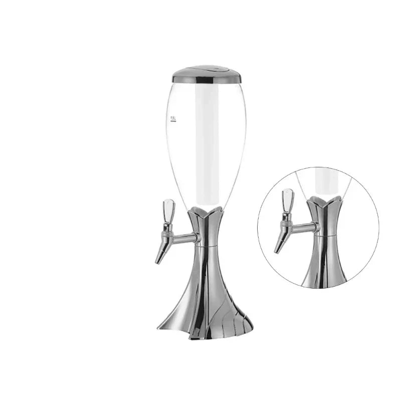 Glowing Drink Dispenser with Tap Beer Tower Versatile Drinks Dispenser