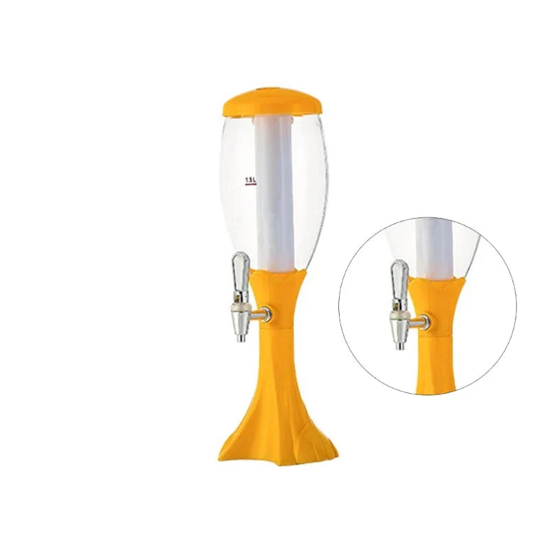 Glowing Drink Dispenser with Tap Beer Tower Versatile Drinks Dispenser