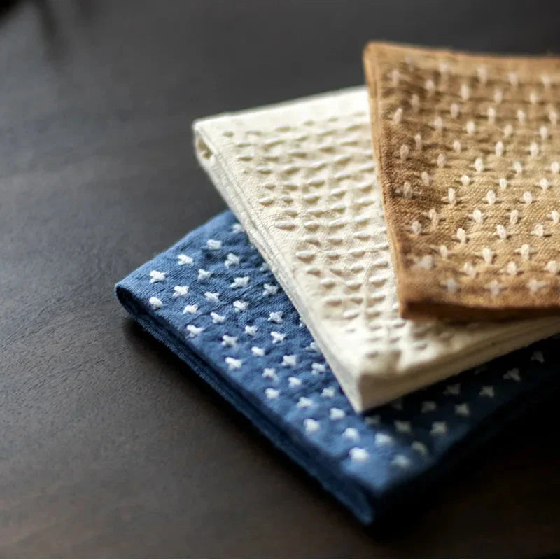 Handmade Cotton Linen Dishcloth Japanese Style Table Napkins Towel