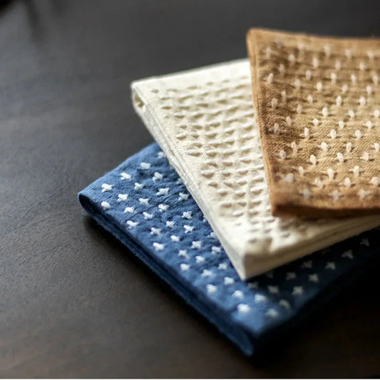 Handmade Cotton Linen Dishcloth Japanese Style Table Napkins Towel