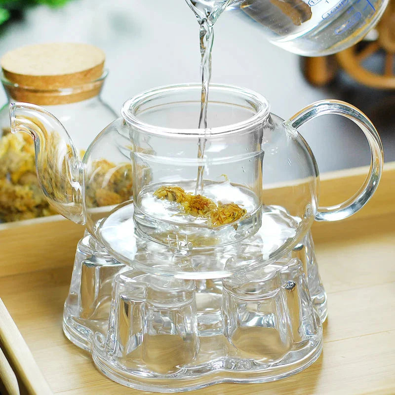 Heat Resistant Glass Tea Pot Glass Teapot with Infuser Tea Pot Set