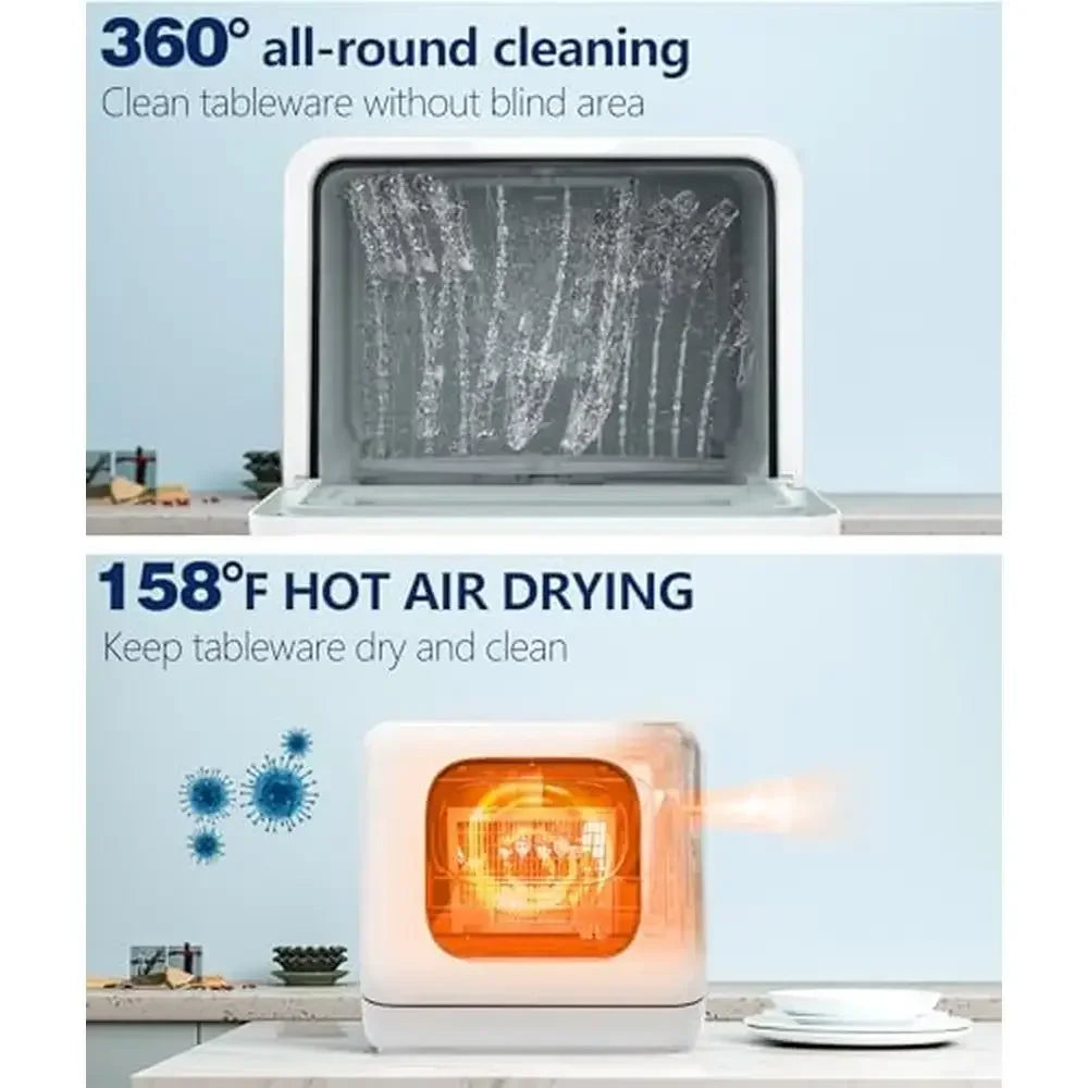 High Capacity Dishwasher LED Touch Screen Dual Spray Arms Air Drying