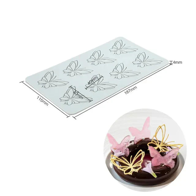 Hollow Out Butterfly Honeycomb Sugar Lace Pad Baking Silicone Mold