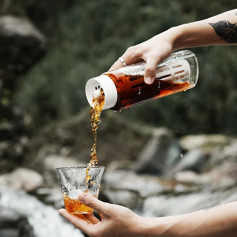 Iced Cold Coffee Brewer Maker Portable Coffee Pot Detachable Filter