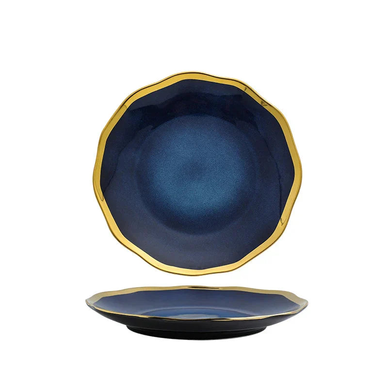 Irregular Ceramic Plate Bowl Nordic Dinnerware Kitchen Tableware