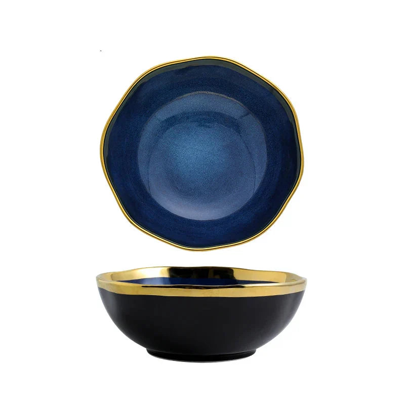 Irregular Ceramic Plate Bowl Nordic Dinnerware Kitchen Tableware