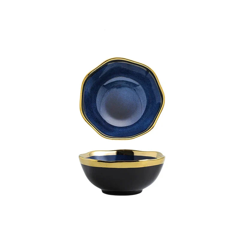 Irregular Ceramic Plate Bowl Nordic Dinnerware Kitchen Tableware