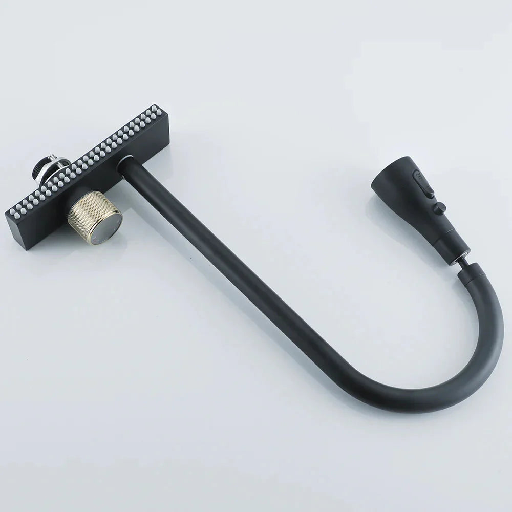 Kitchen Faucet Cold Hot Brass Single Hole Tap With Temperature Scale