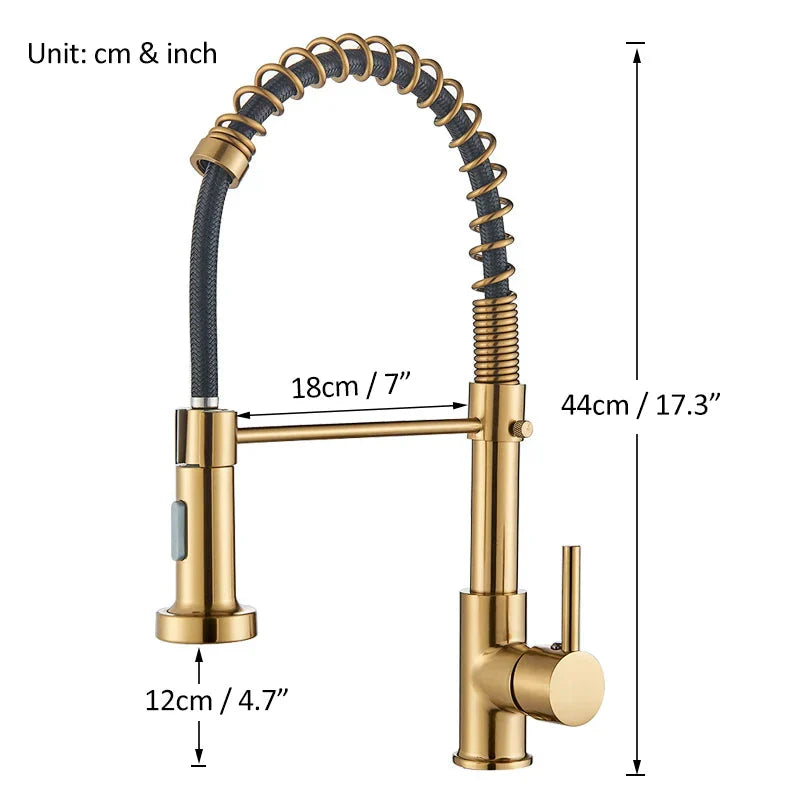Kitchen Faucet Pull Down 2-way Spray Single Handle 360 Rotation Tap